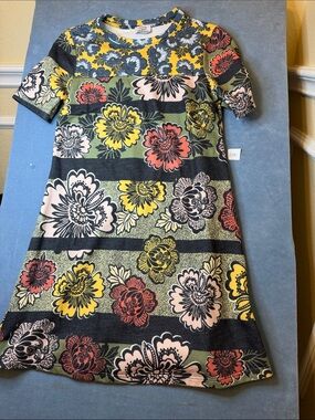 Zara Floral Stripe Mini Dress in Yellow, Pink, Green, Black